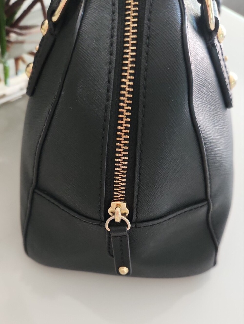 Michael Kors Black Satchel with Gold Hardware and Chain Strap - Picture 7 of 15